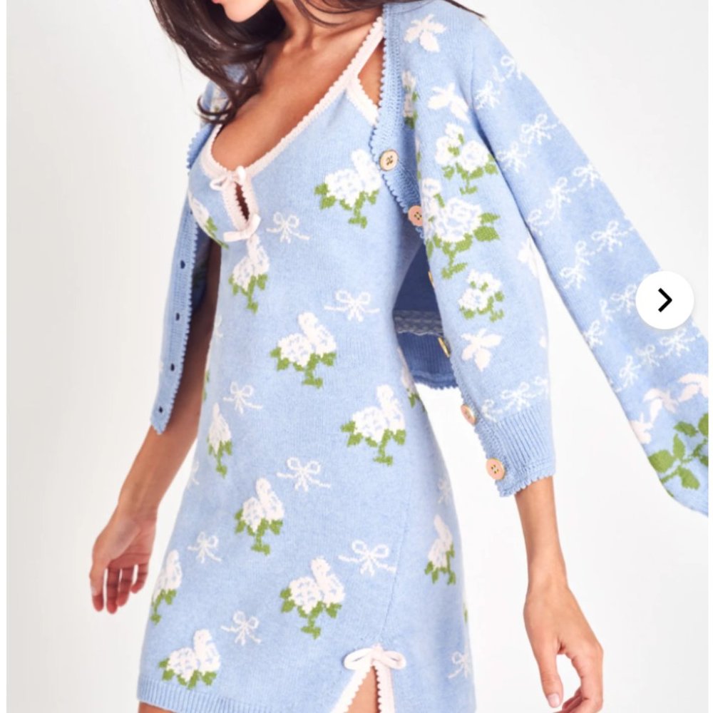 NWT LoveShackFancy Lopez Periwinkle Orchid Dress